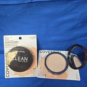 2pc Lot Covergirl #125 Buff Beige Clean Invisible Pressed Powder Talc Free